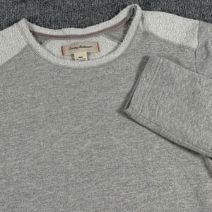Tommy Bahama Sweater Mens Medium Gray Crewneck Pullover Marlin Logo Cotton Blend